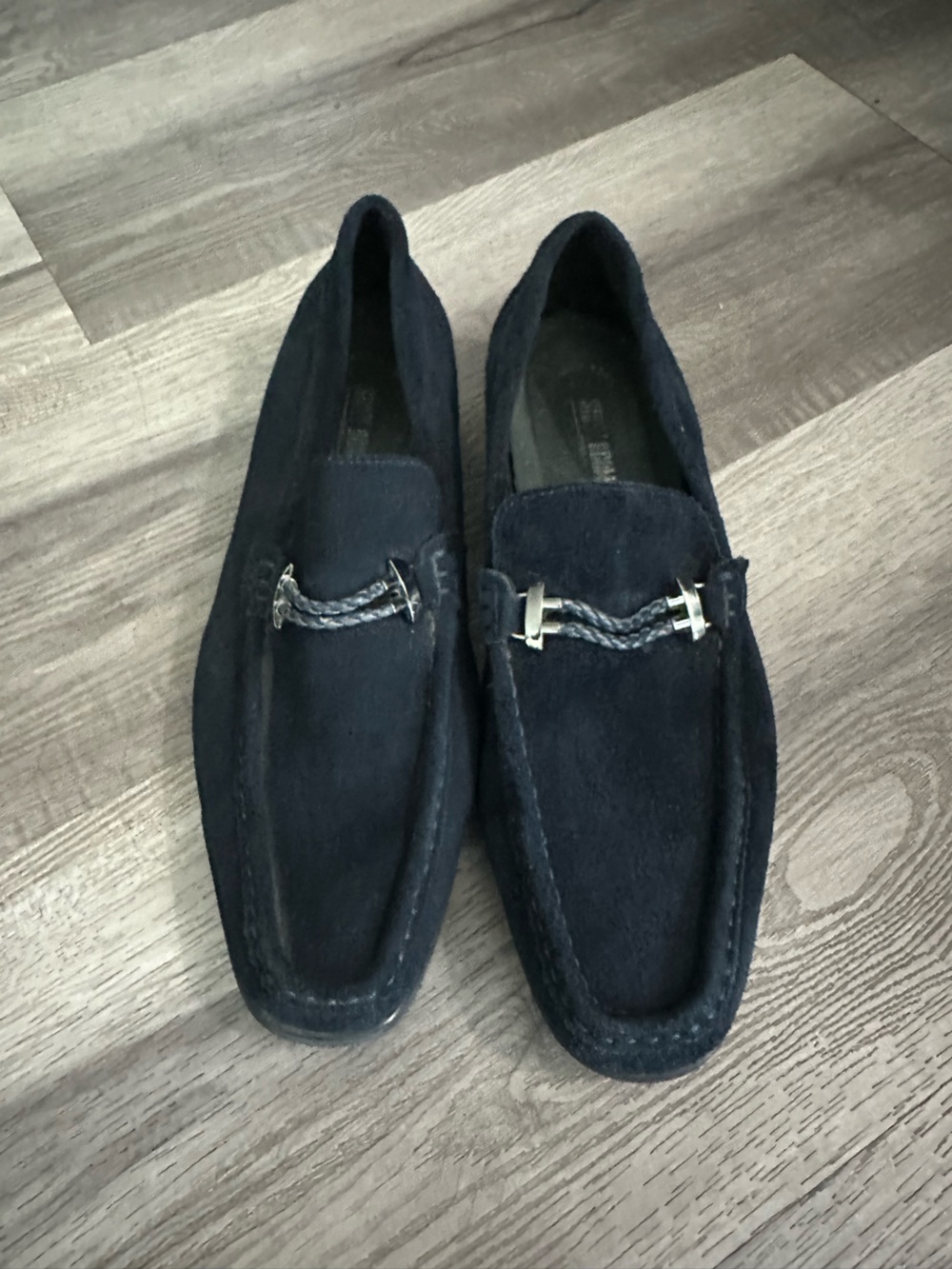Stacy Adams dark blue suede leather loafers men’s size 10 classy shoes